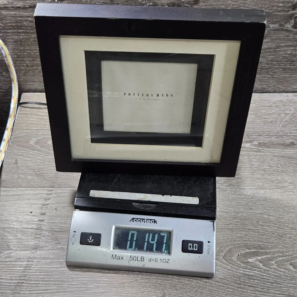 Pottery Barn Square Wood Picture Frame Black Textured Single Mat 4x4 Display